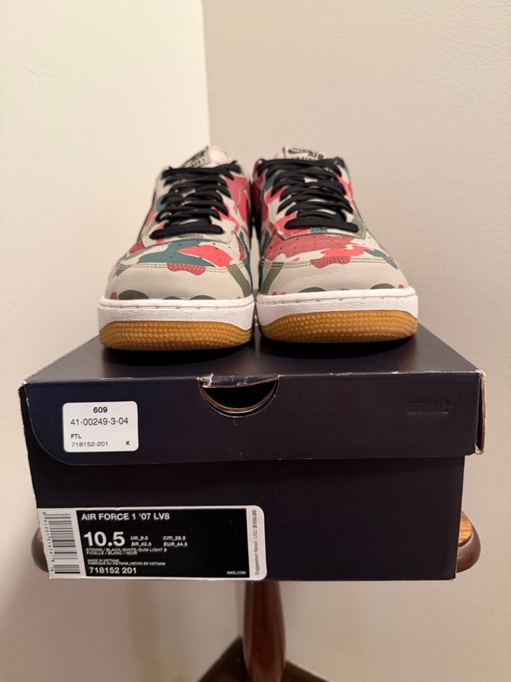 Nike Air Force 1 Low Camo Sneakers - Green, Pink, Tan, Black - Picture 7 of 13